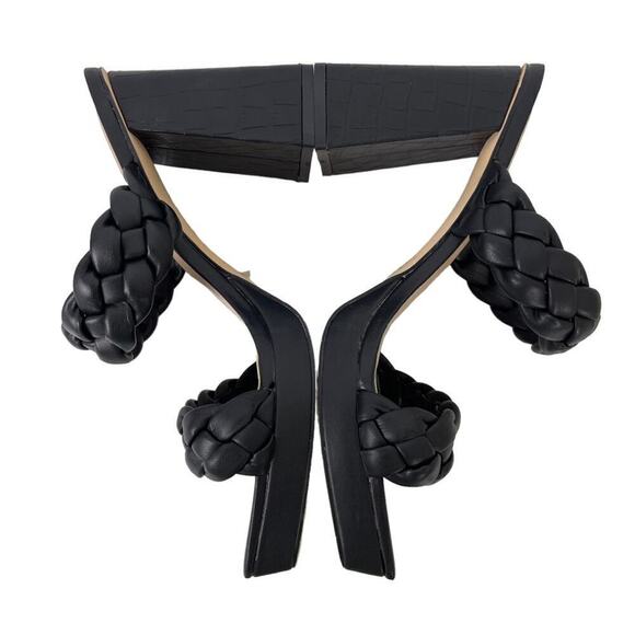 Sincerely Jules Black Platform Aurora Braided Straps Block Heel Sandals Size 10M - Picture 7 of 16